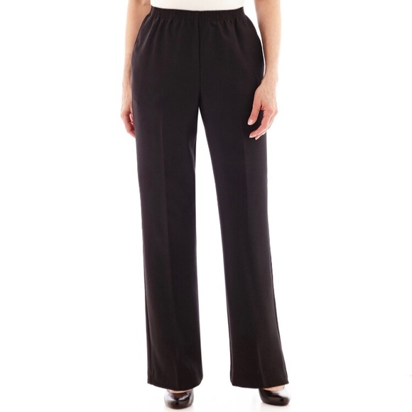 Alfred Dunner Pull-On  High Rise Pants Black 14 - Picture 1 of 10